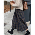 Retro Plaid Woolen Umbrella Skirt Skirt